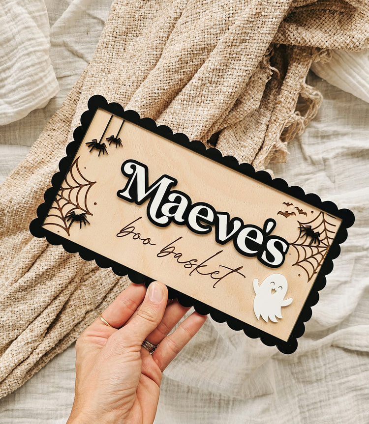 Halloween Crate Plaque | Scallop Rectangle
