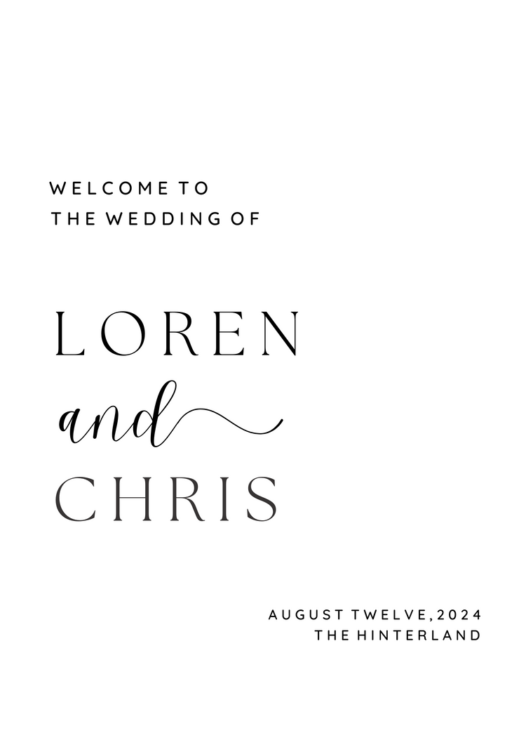 Welcome to - Wedding Sign