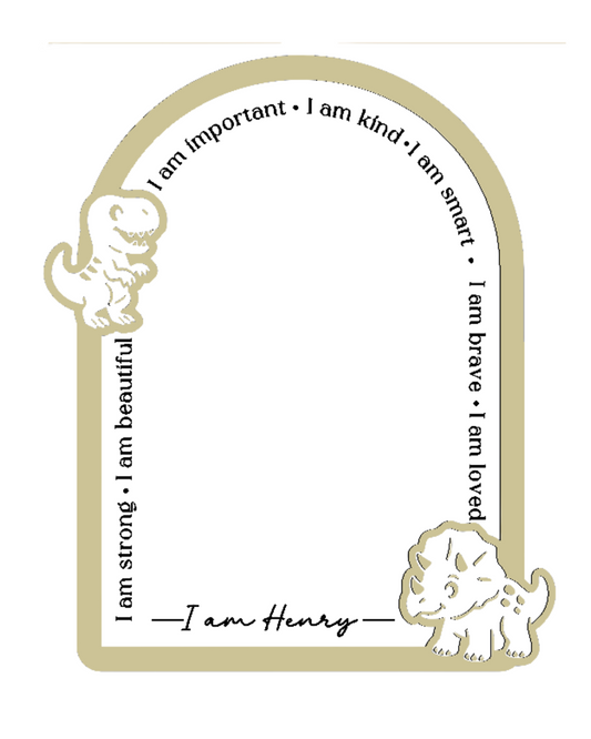 Personalised Daily Affirmation Mirror - Dinosaurs