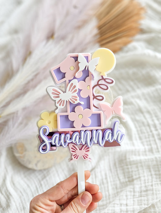 Butterfly Daisy cake topper