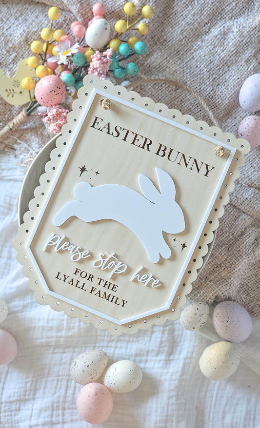 Easter Bunny Please Stop Here Plaque