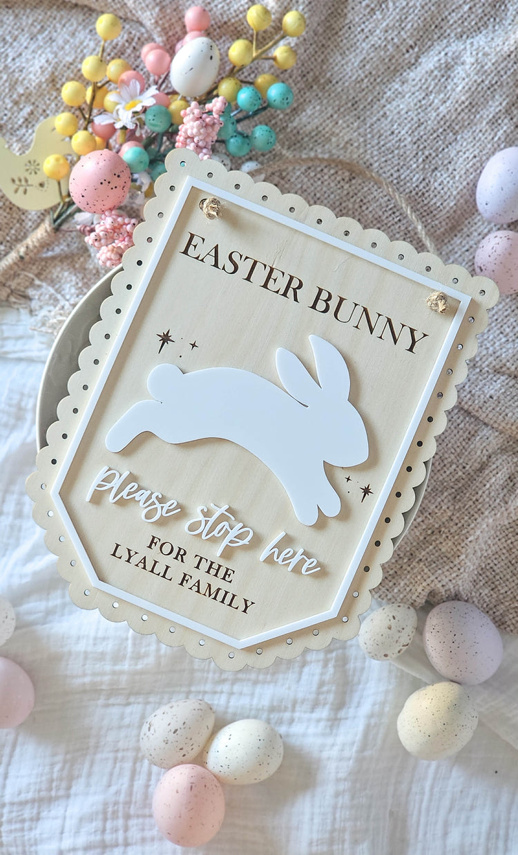 Easter Bunny Please Stop Here Plaque