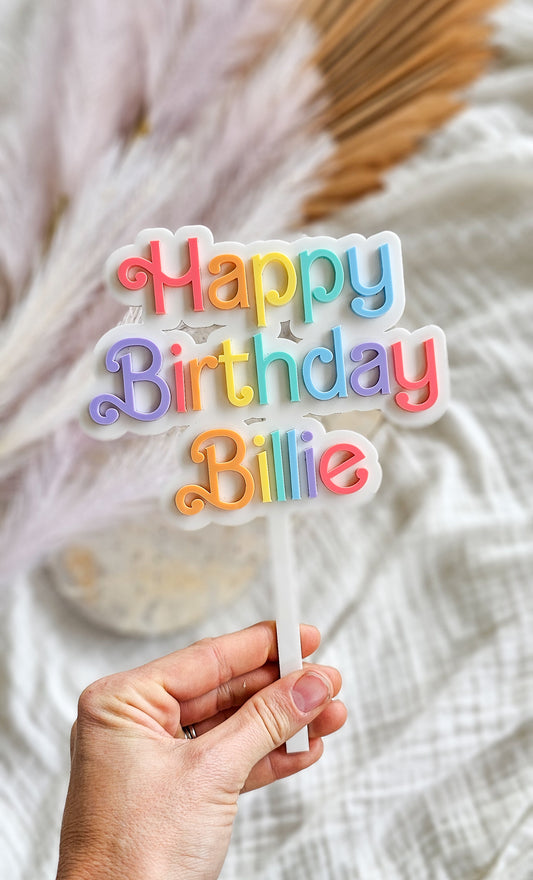 Happy Birthday Personalised Cake Topper