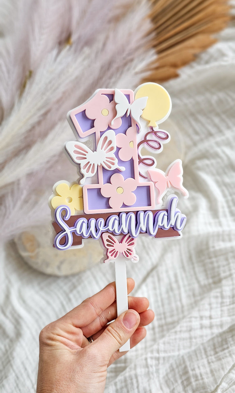 Butterfly Daisy cake topper