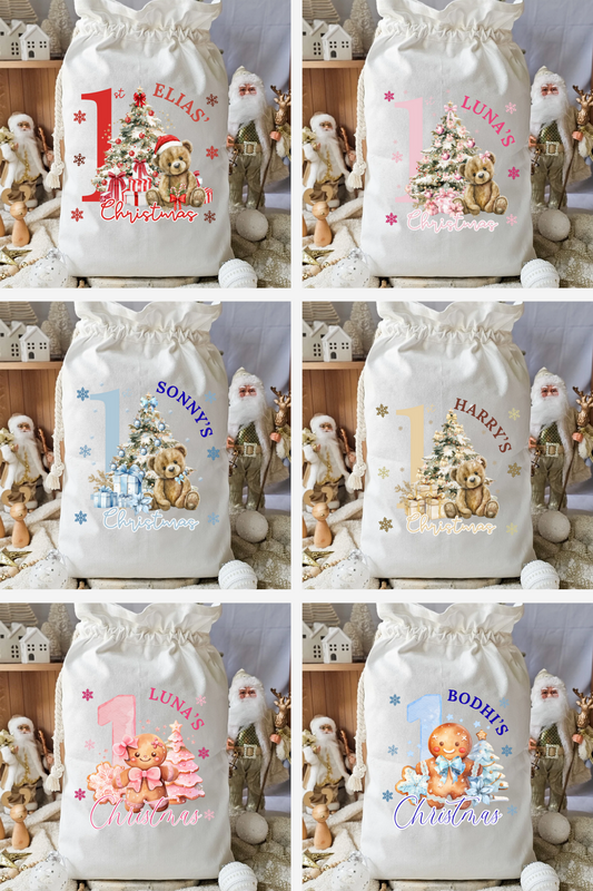 Personalised Christmas Sack - First Christmas