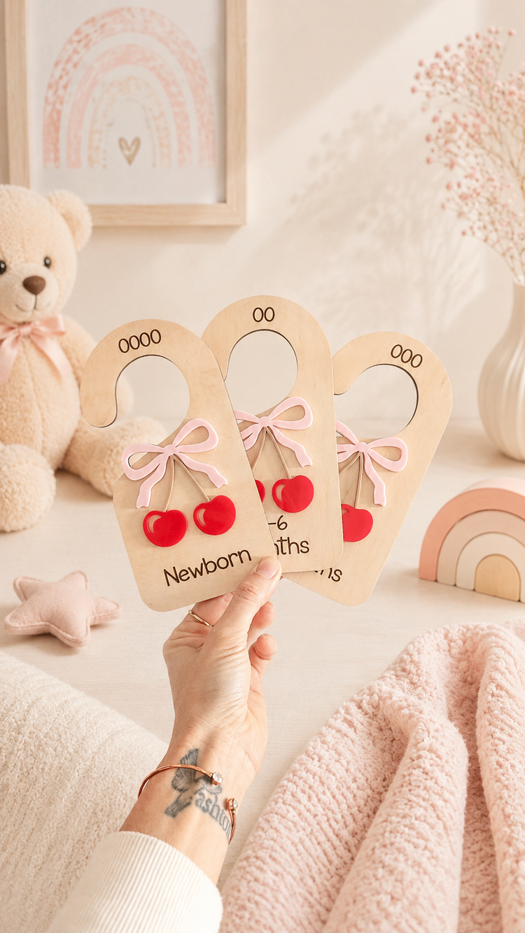 Wardrobe Clothes Divider - Acrylic Cherry Bow