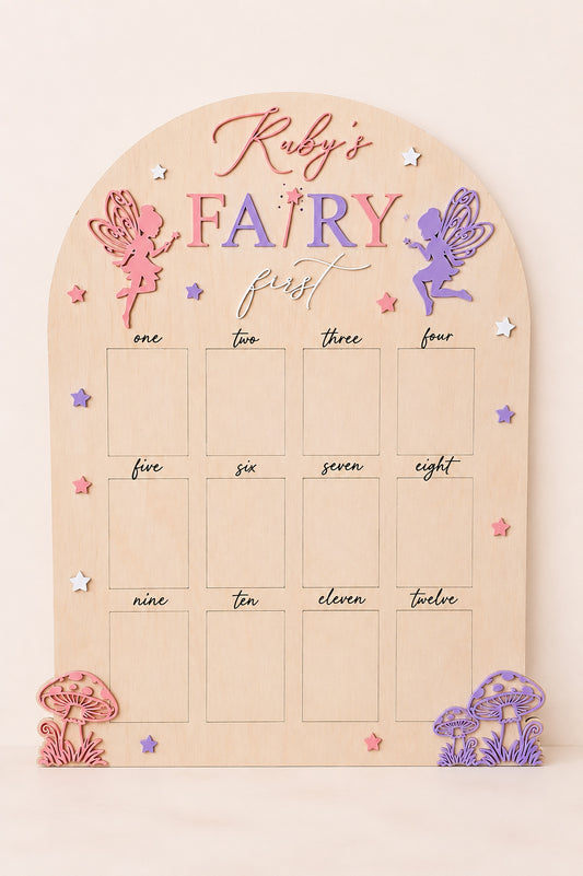Personalised Fairy First Photo Birthday Board