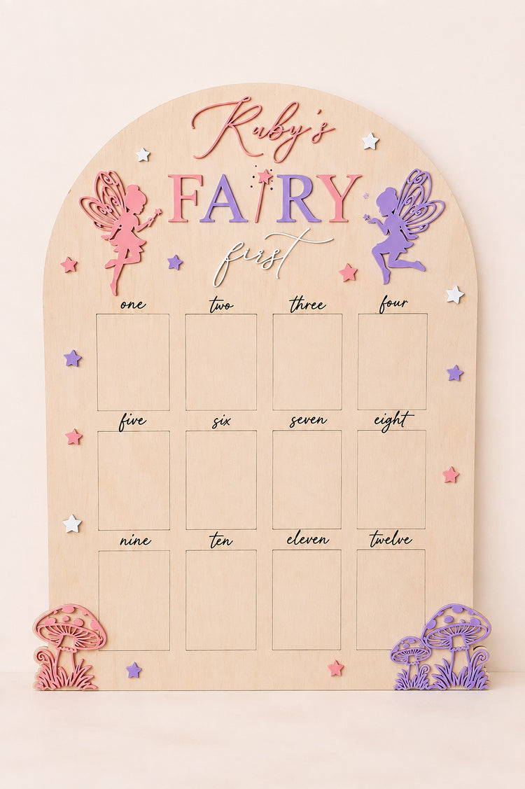 Personalised Fairy First Photo Birthday Board