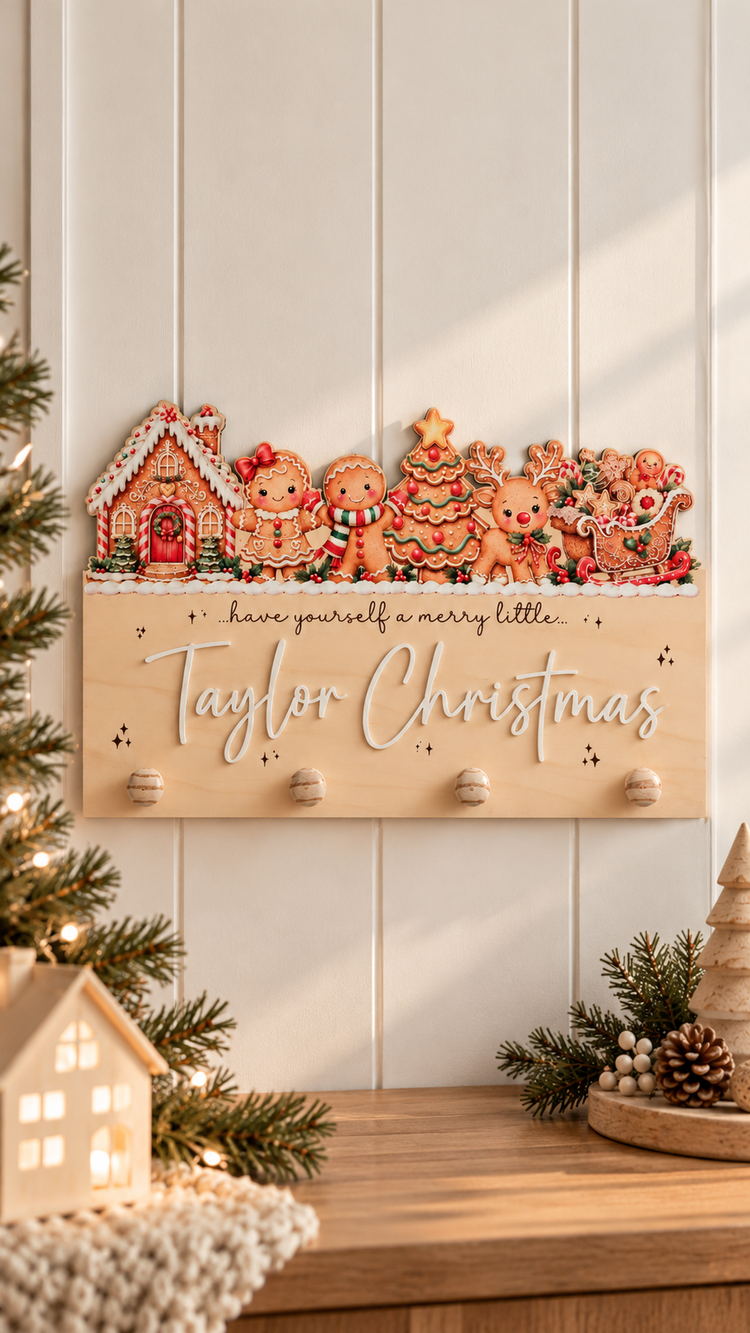 Gingerbread Printed Stocking Hanger