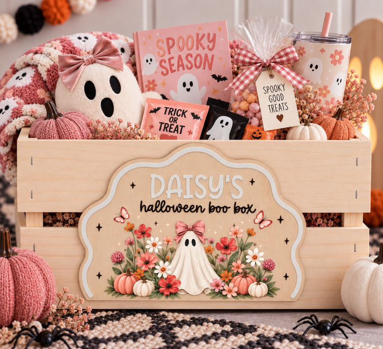 Halloween Crate Plaque | Daisy Ghost UV Print