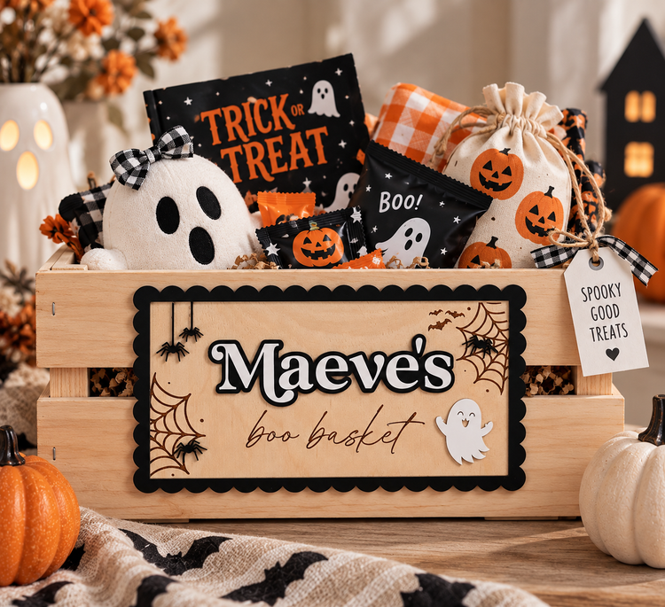 Halloween Crate Plaque | Scallop Rectangle