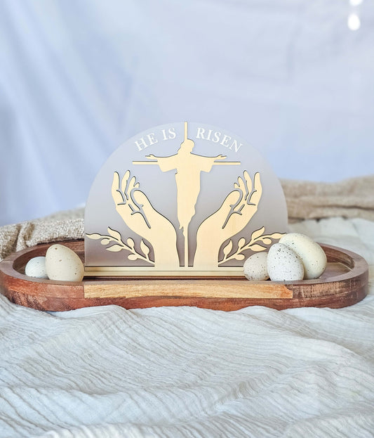 He Is Risen Plaque