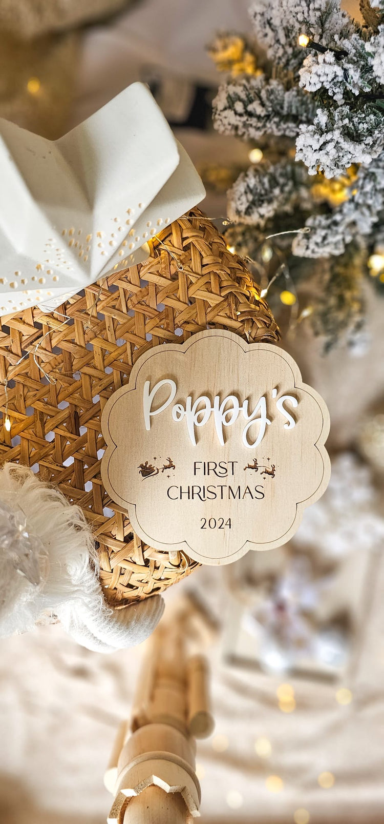 Personalised First Christmas Scallop Plaque