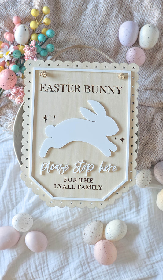 Easter Bunny Please Stop Here Plaque