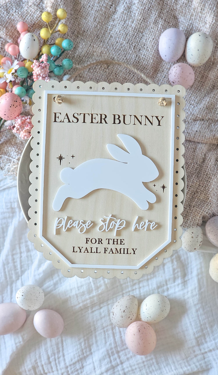 Easter Bunny Please Stop Here Plaque