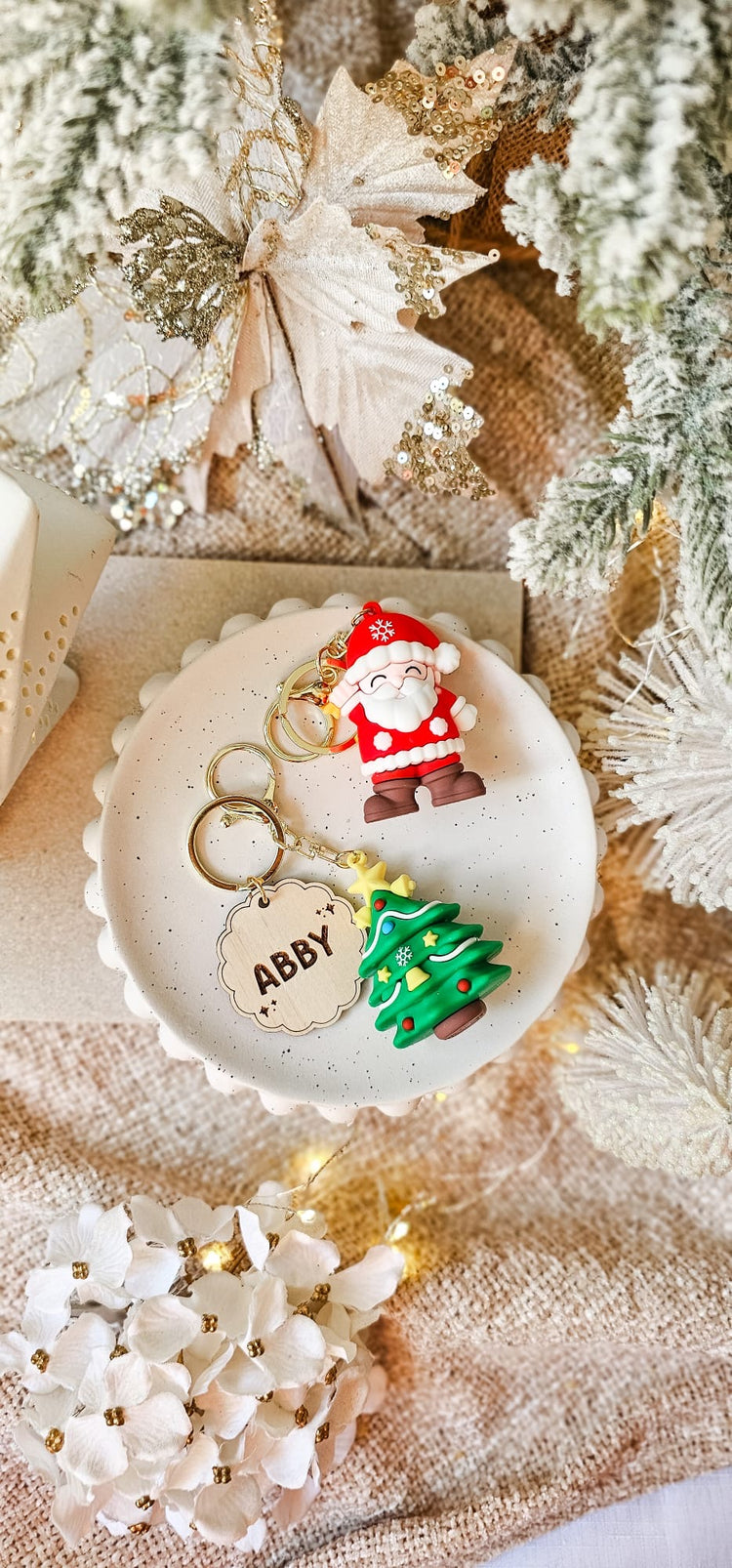 Personalised Silicone Christmas Keyring