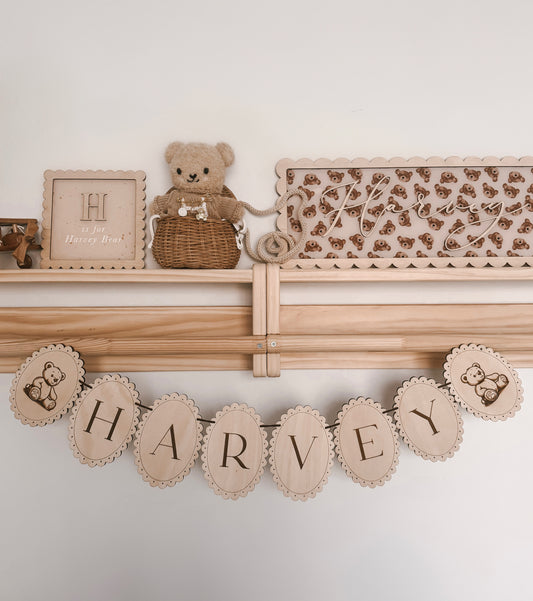 Personalised Vintage Scallop Bunting