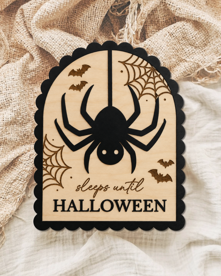 Sleeps until Halloween Countdown - Spider Design