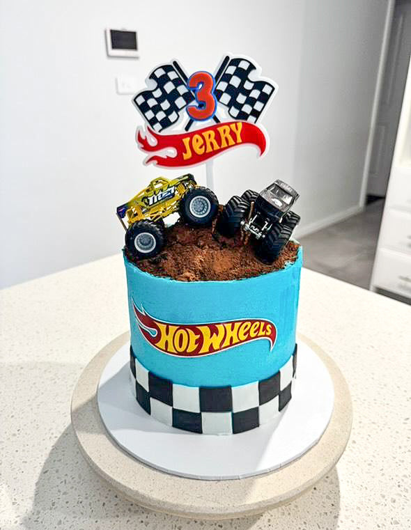 Hot wheels cake topper