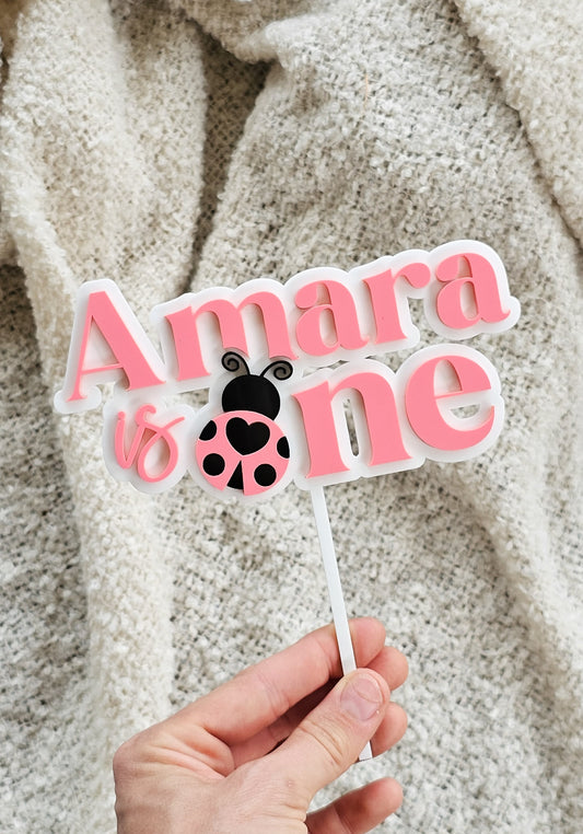 Ladybug First Year Photo Board & Cake Topper Bundle