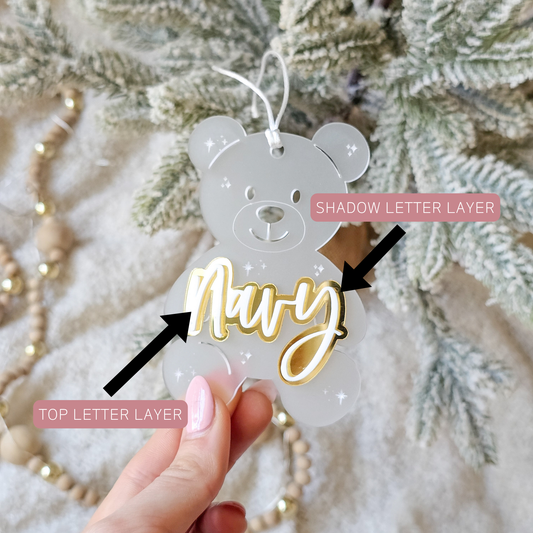 Teddy Bear Layered Acrylic Ornament