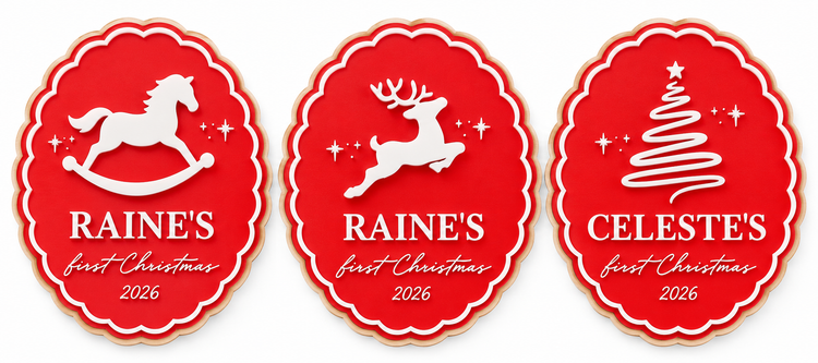 Scallop Personalised First Christmas Plaque