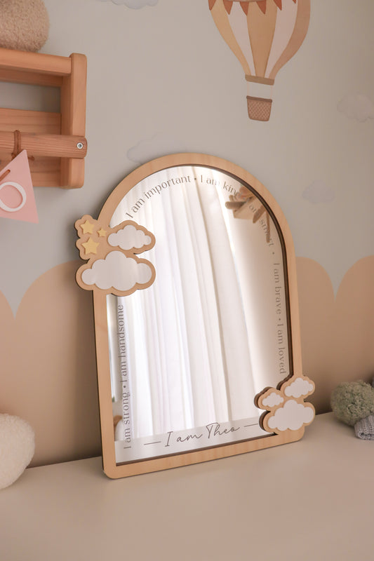 Personalised Daily Affirmation Mirror - Clouds