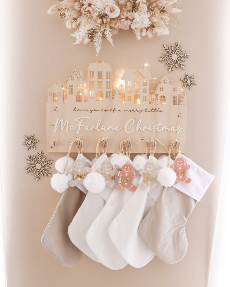 Gingerbread acrylic stocking tag