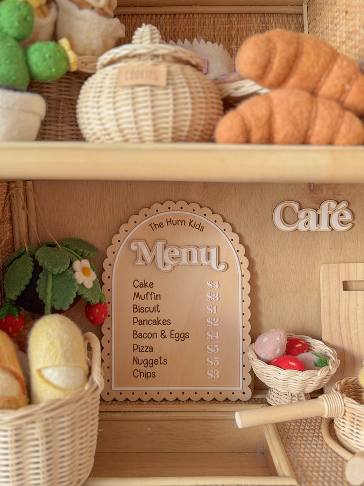 Personalised Play Cafe Menu Sign