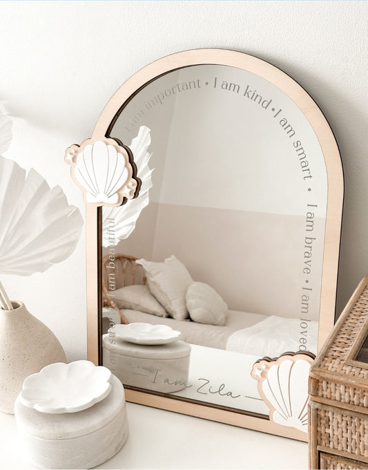 Personalised Daily Affirmation Mirror - Shell
