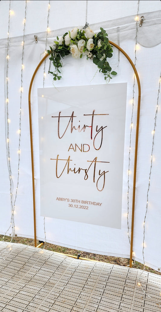 Thirty and Thirsty Signage