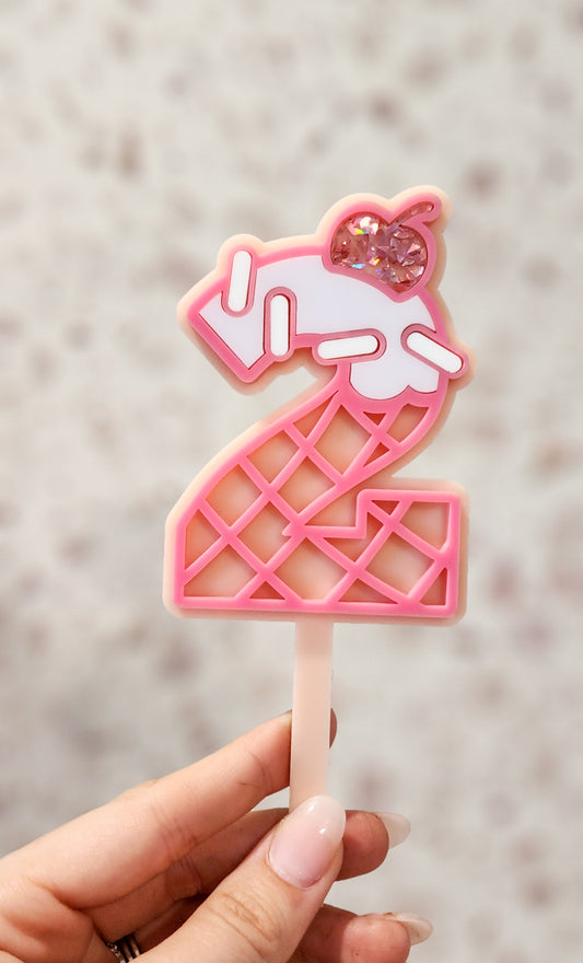 Icecream Number Cake Topper