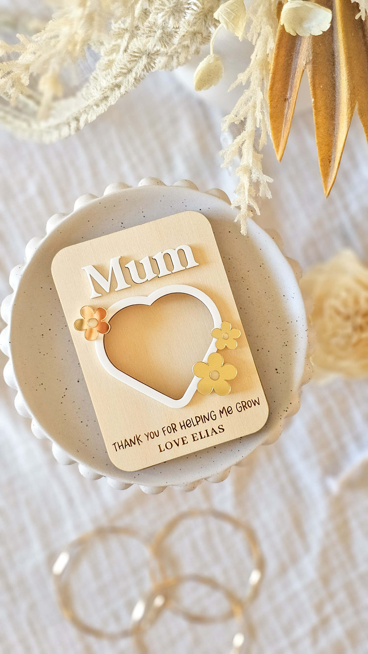 Fridge Photo Frame with Magnet | Flower Heart Frame