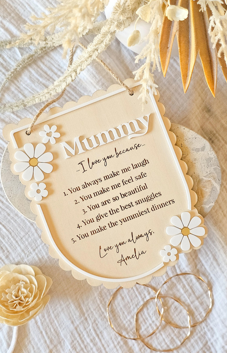I love you because | Mother's Day Plaque