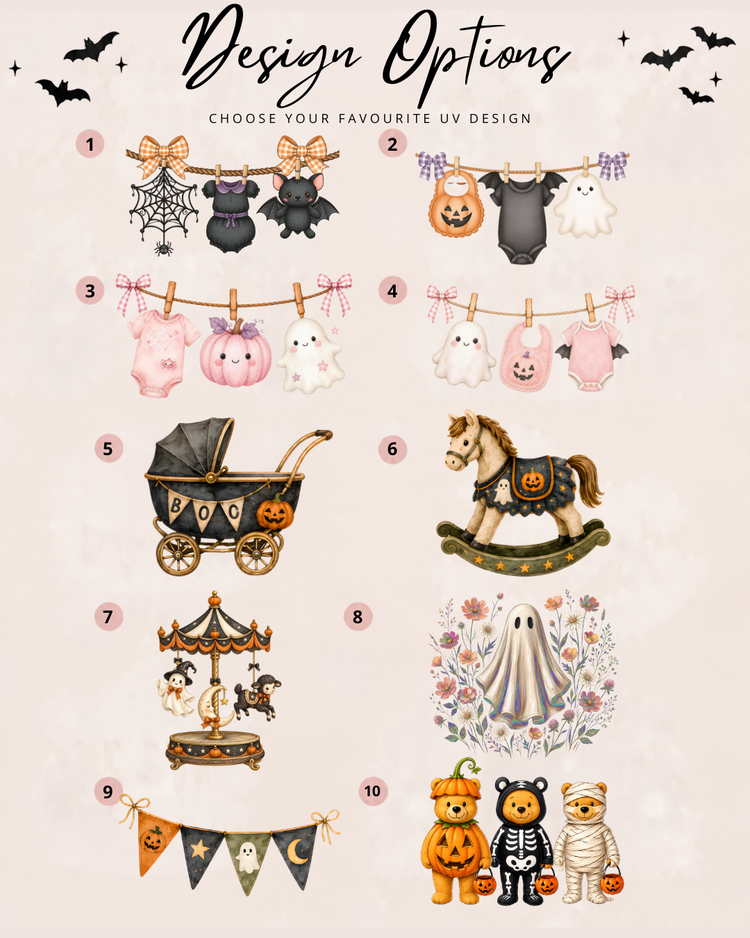 Acrylic First Halloween Scallop Plaque | UV Print Designs