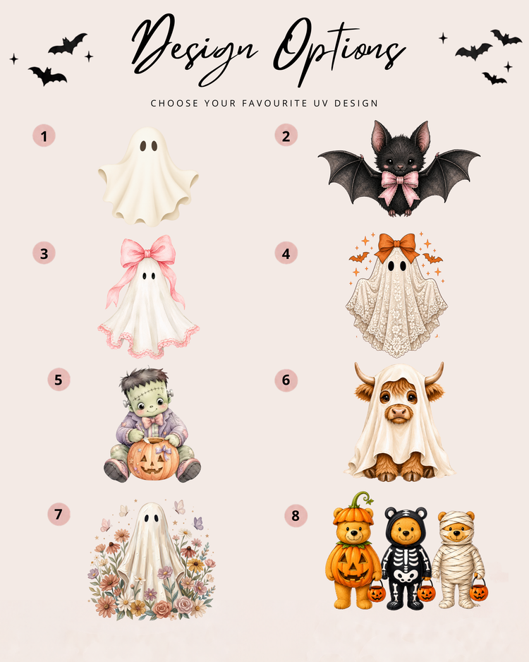 Scallop Oval Halloween Basket Tag | UV Printed Designs