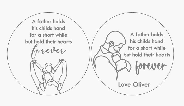 Fathers Day Plaque - Lined Art