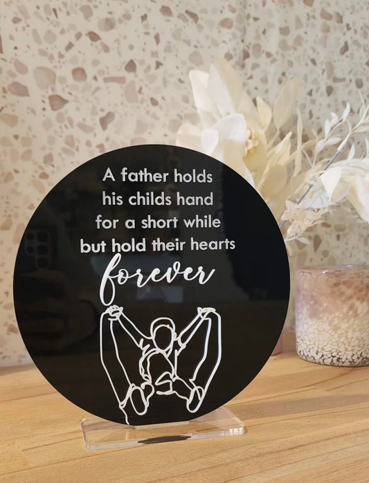 Fathers Day Plaque - Lined Art