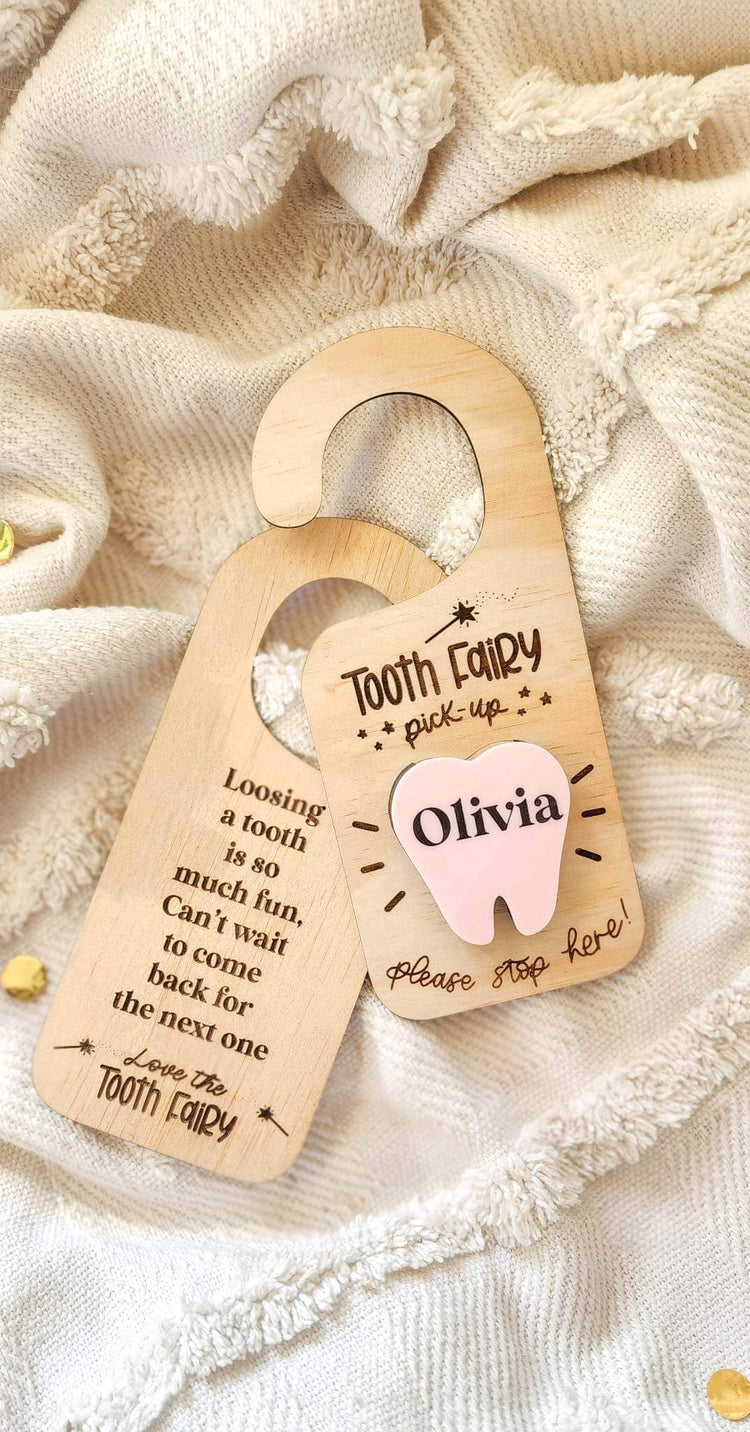 Double Sided Tooth Fairy Door Hanger with Drop Box