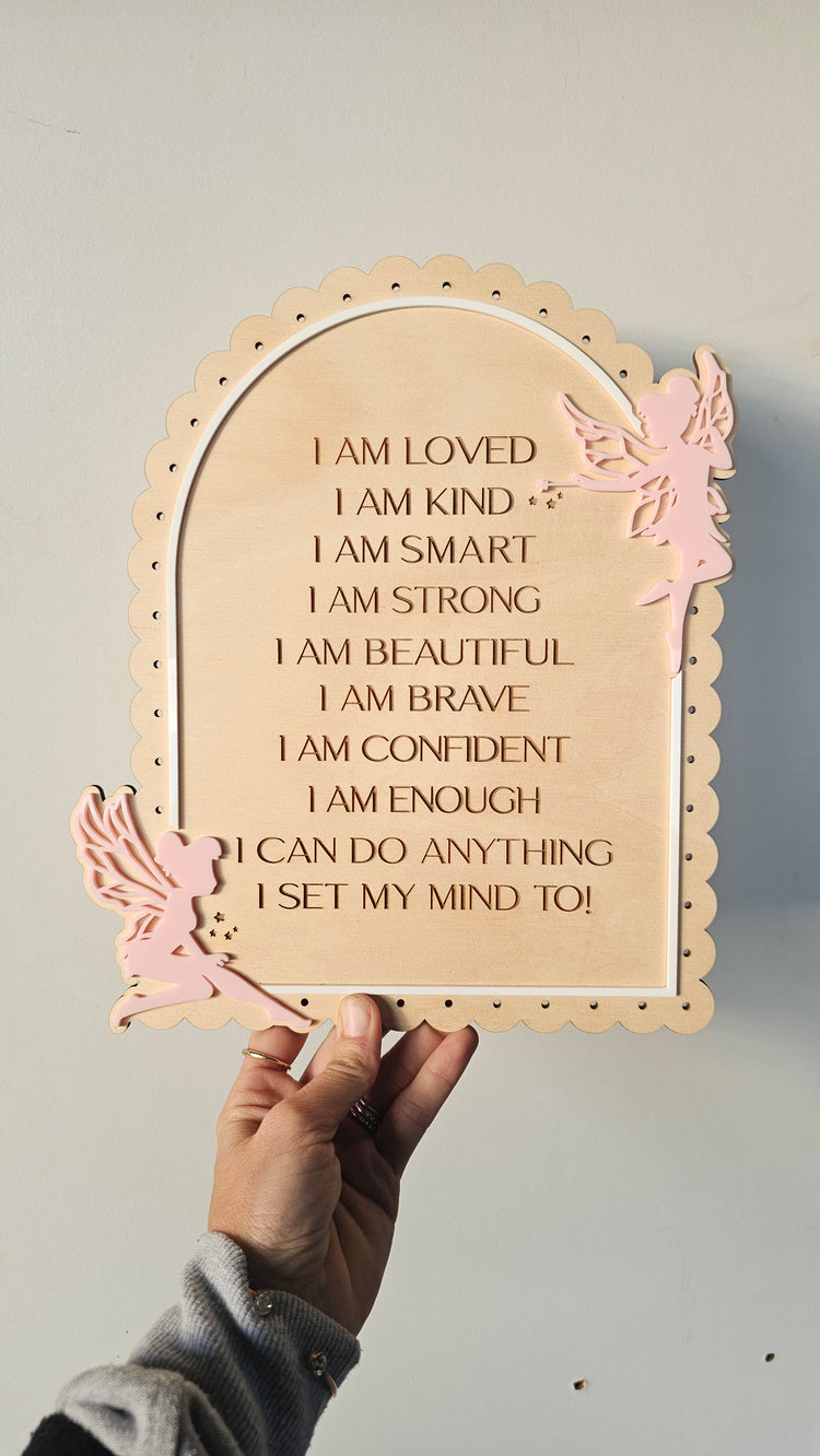 Affirmation fairy plaque