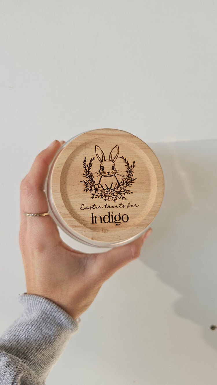 Easter indigo lolly jar