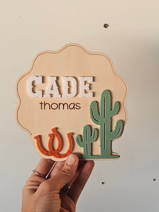 Name plaque - cade