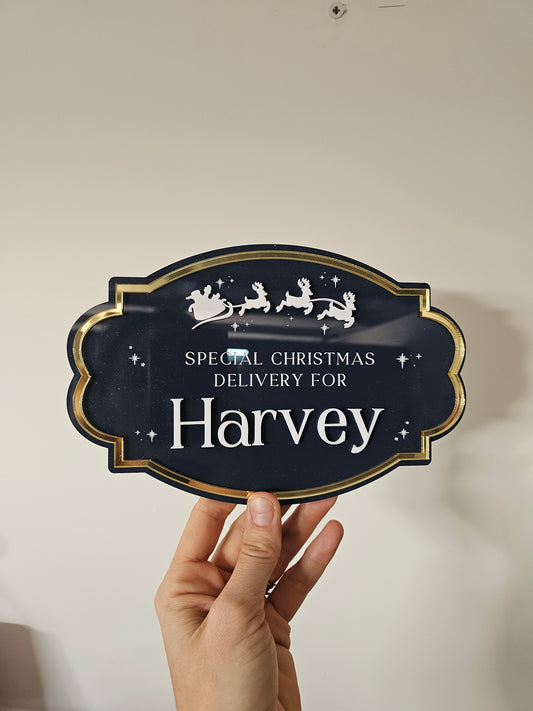 Sleigh christmas plaque