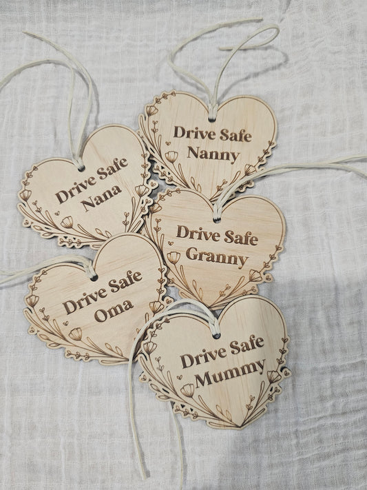 Drive safe heart hanger - OM