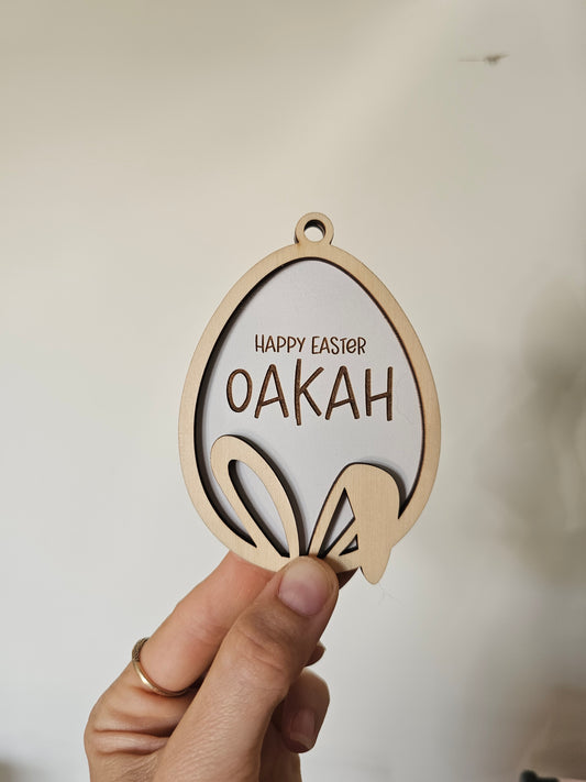 Bunny layered tag - Oakah