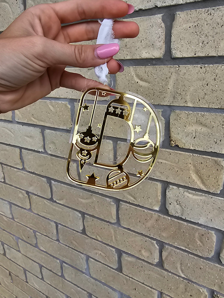 Letter D ornament themed bauble