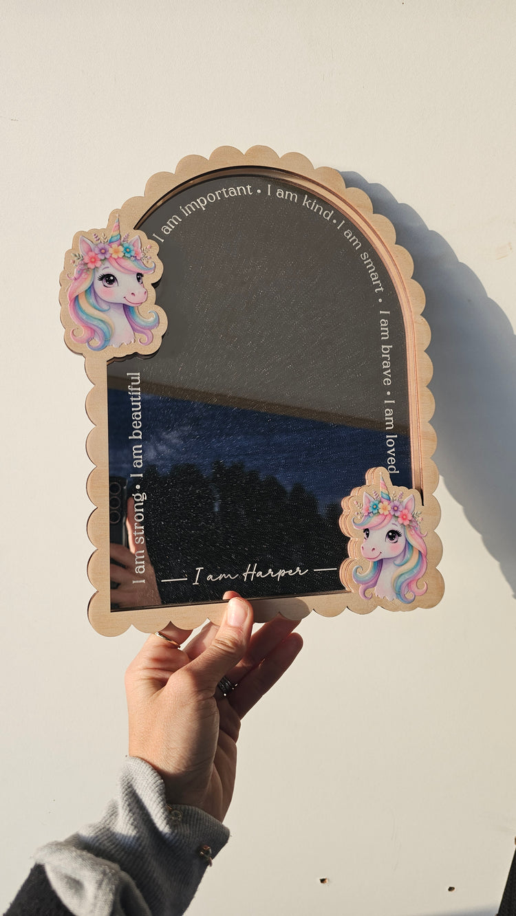 Affirmation mirror - harper unicorn