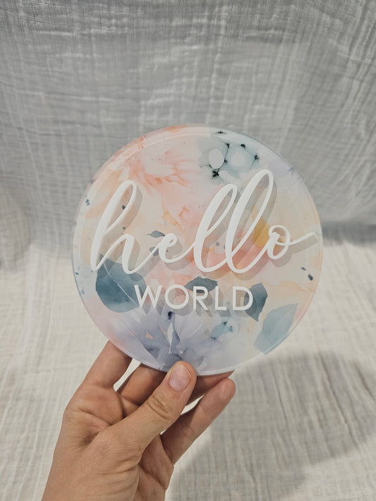 Hello world printed plaque - OM