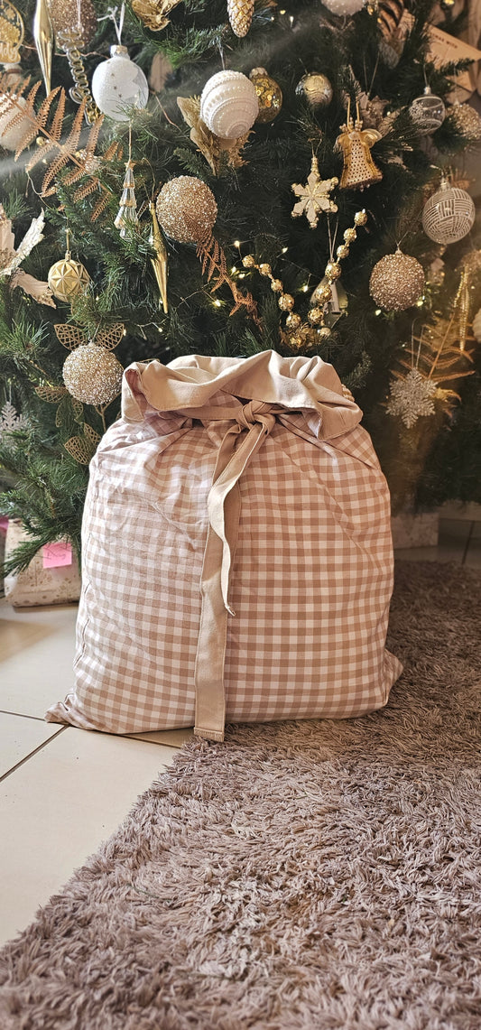 Gingham christmas sack