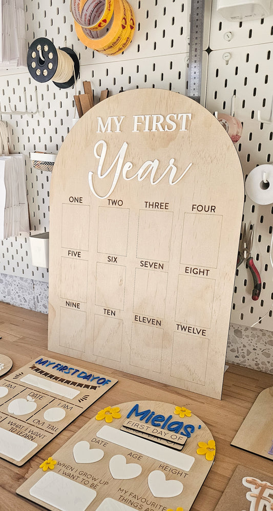 My first year birthday board